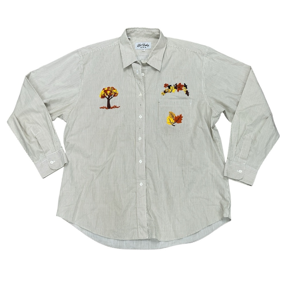 Get Lucky Vintage Fall Theme Button Down Shirt